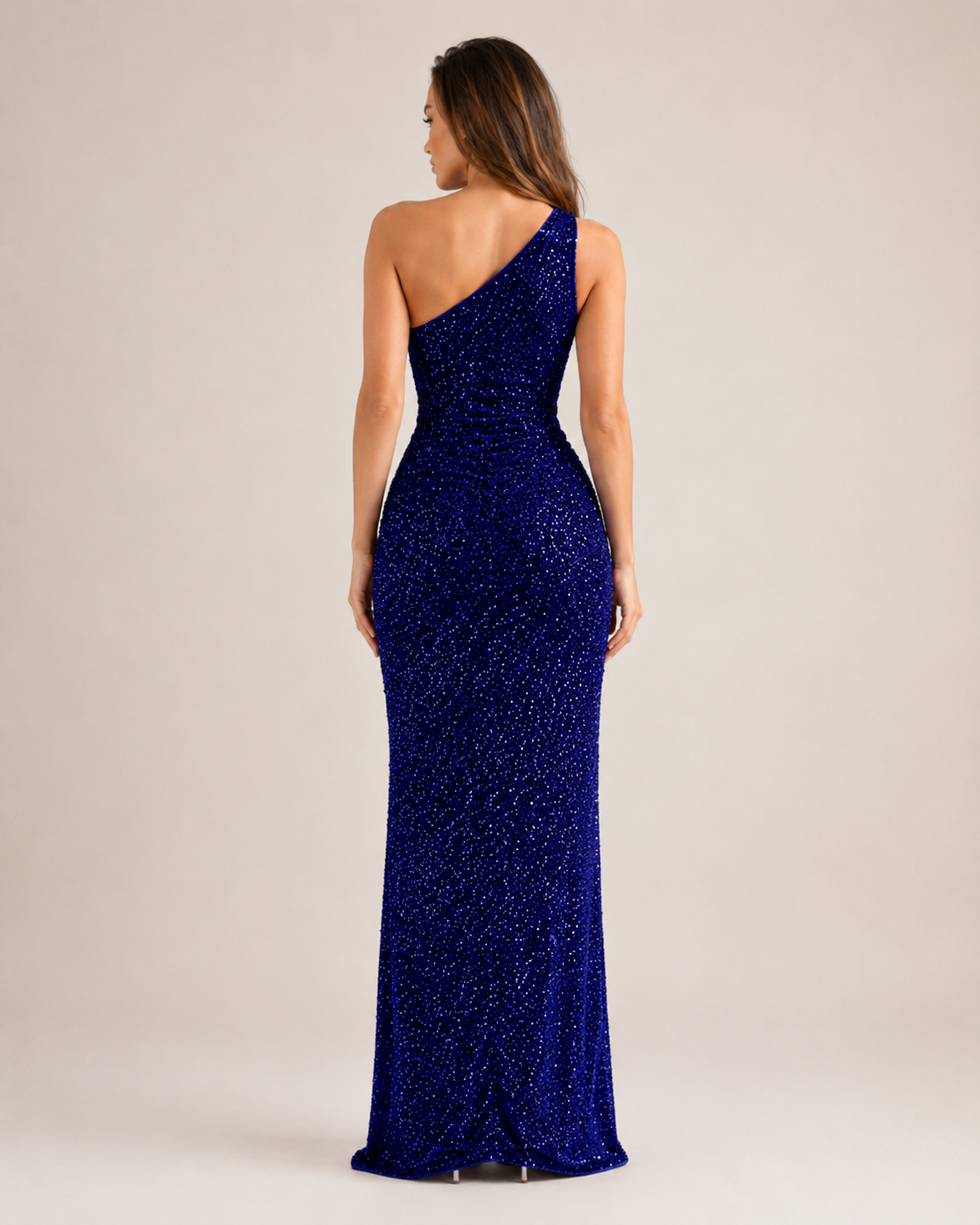 Kiki - Blauwe Strapless Galajurk Met Pailletten