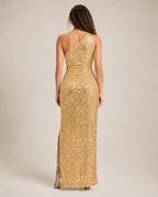 Kiki - Blauwe Strapless Galajurk Met Pailletten