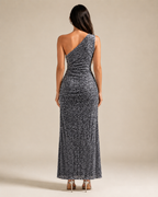 Kiki - Blauwe Strapless Galajurk Met Pailletten