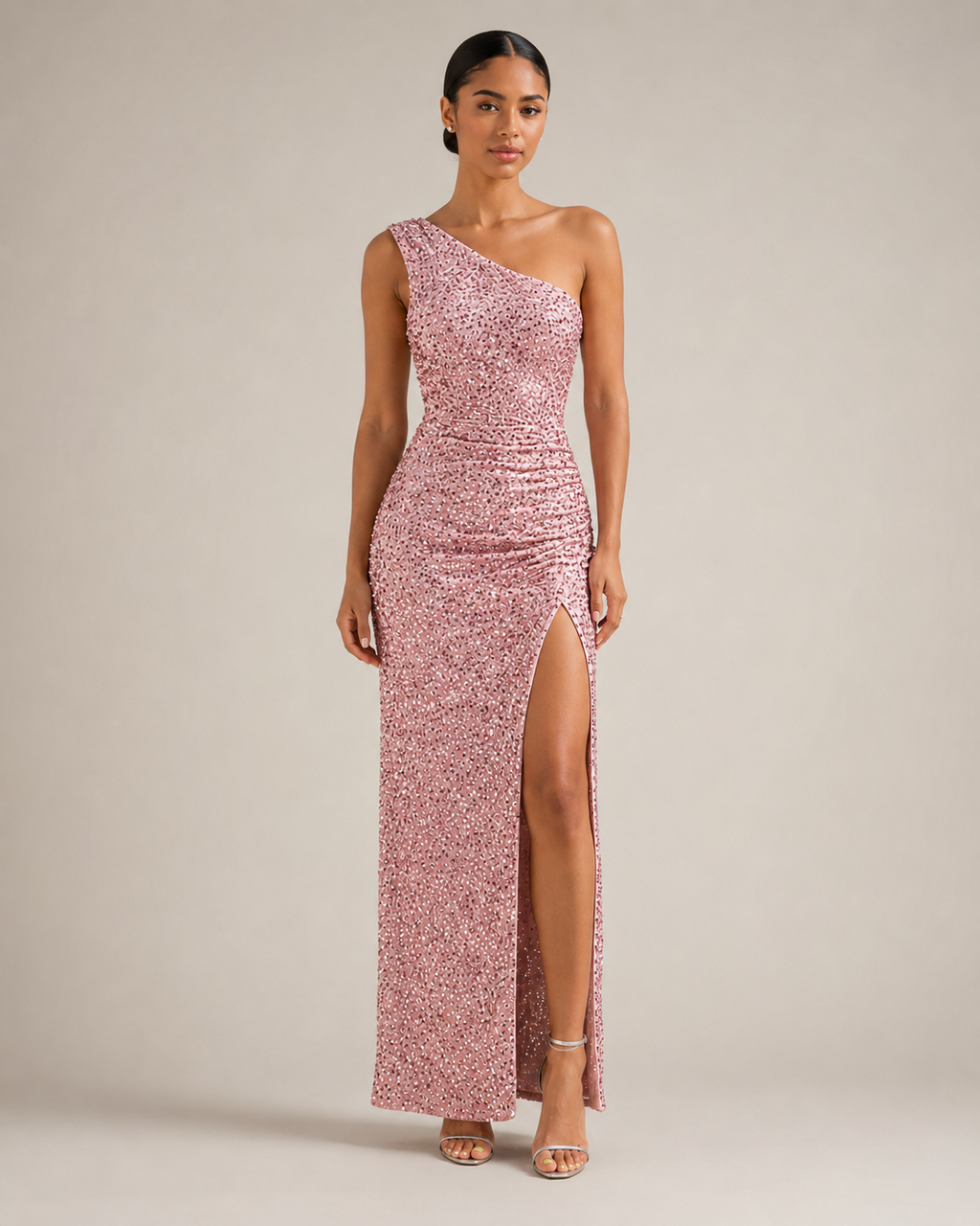 Kiki - Blauwe Strapless Galajurk Met Pailletten