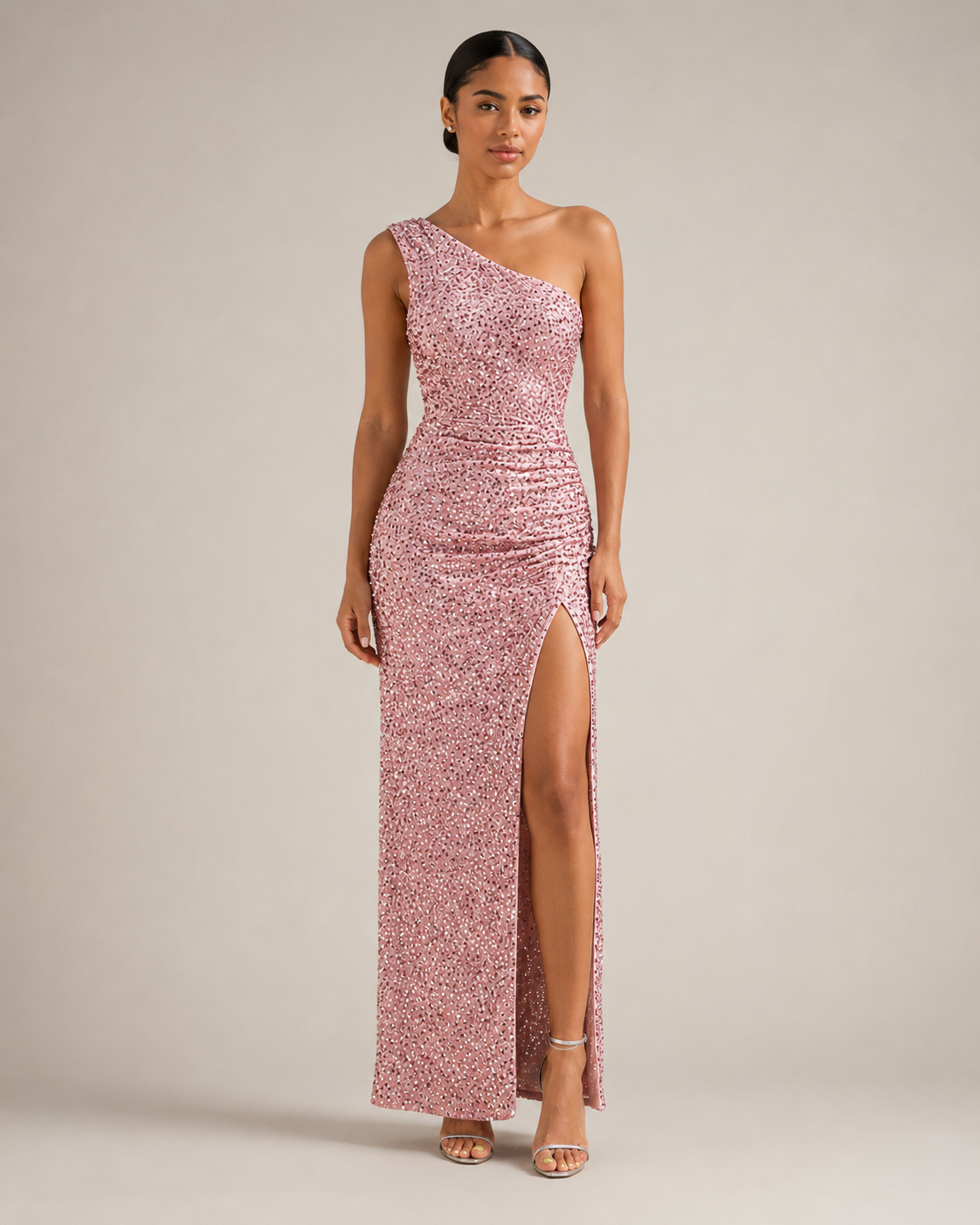 Kiki - Blauwe Strapless Galajurk Met Pailletten