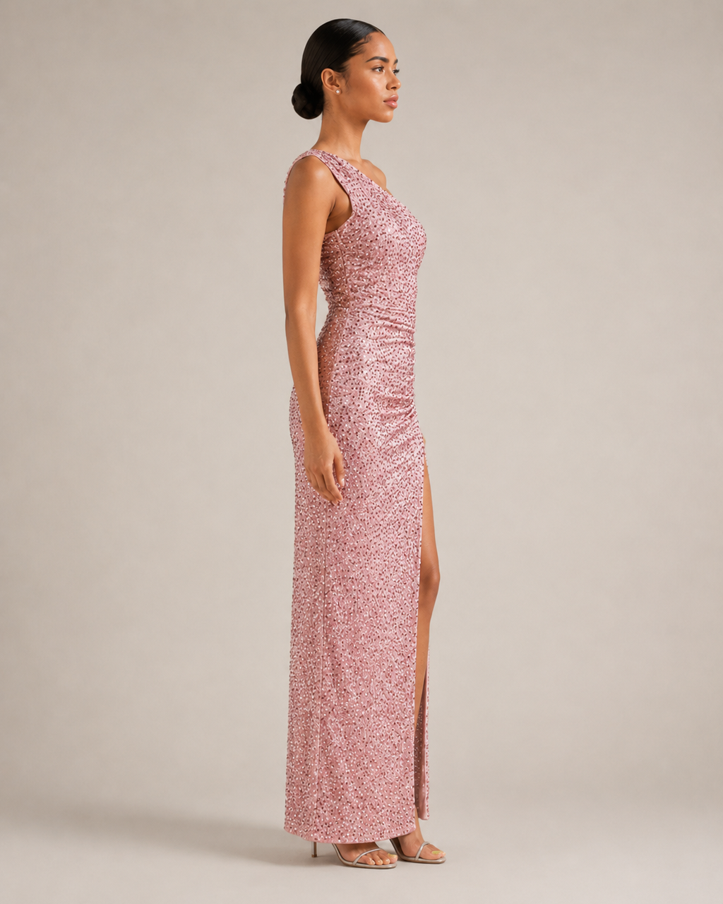 Kiki - Blauwe Strapless Galajurk Met Pailletten