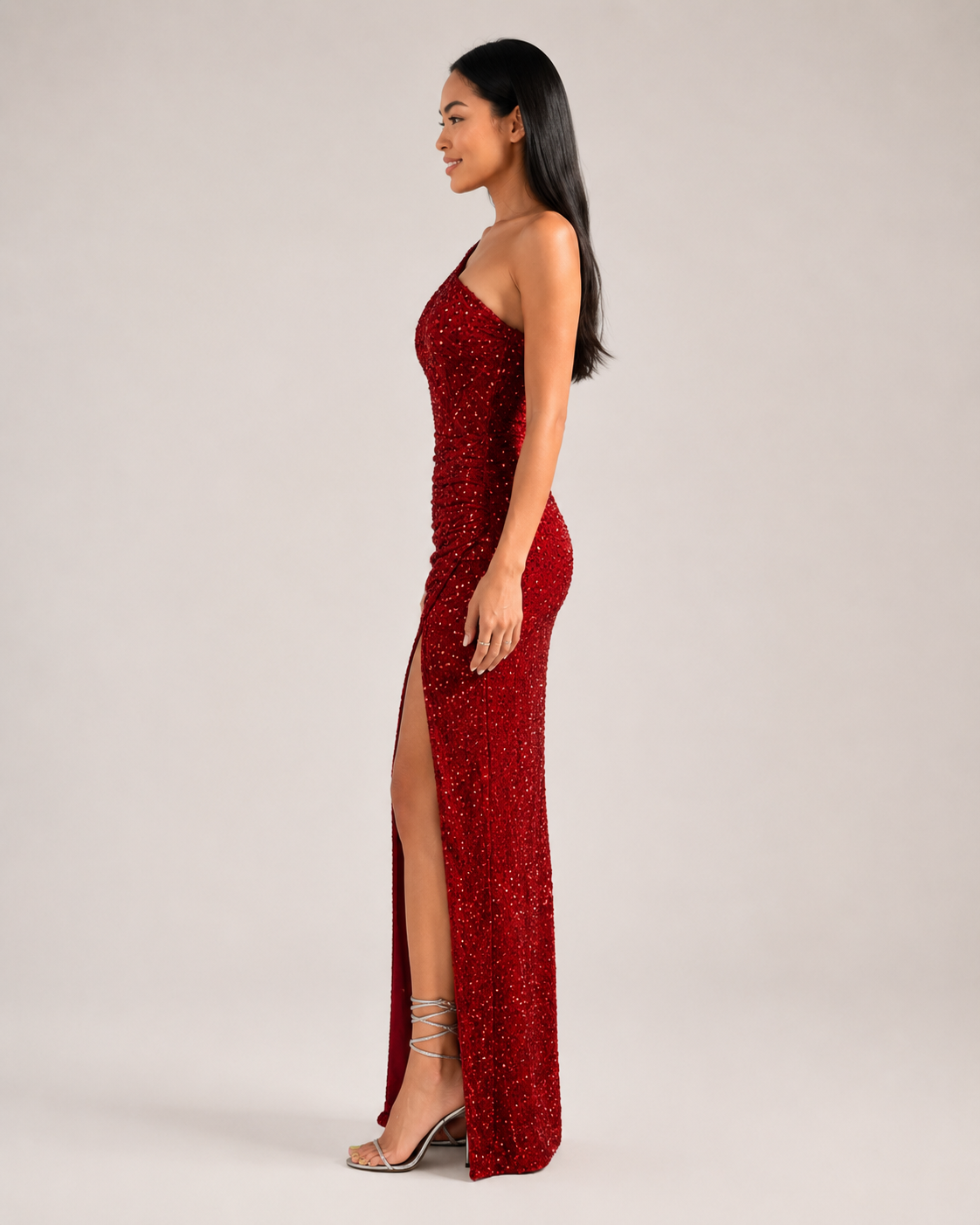 Kiki - Blauwe Strapless Galajurk Met Pailletten