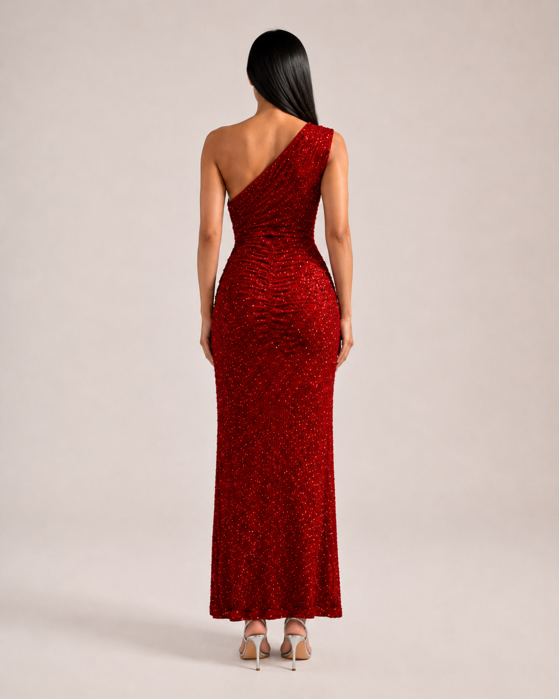 Kiki - Blauwe Strapless Galajurk Met Pailletten