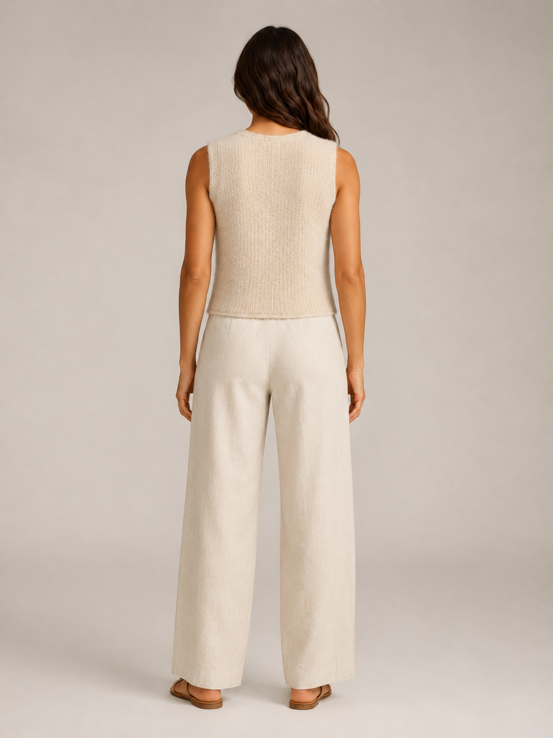 Perla - Dames Gebreid Gilet Met V-hals En Knopen