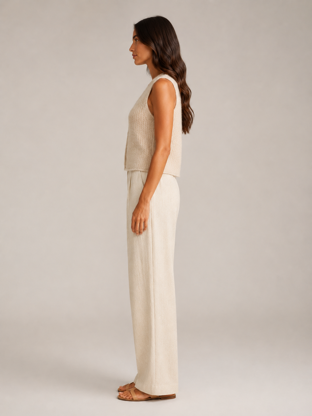 Perla - Dames Gebreid Gilet Met V-hals En Knopen