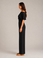 Giorenna - Dames One-shoulder Jumpsuit Met Wijde Pijpen