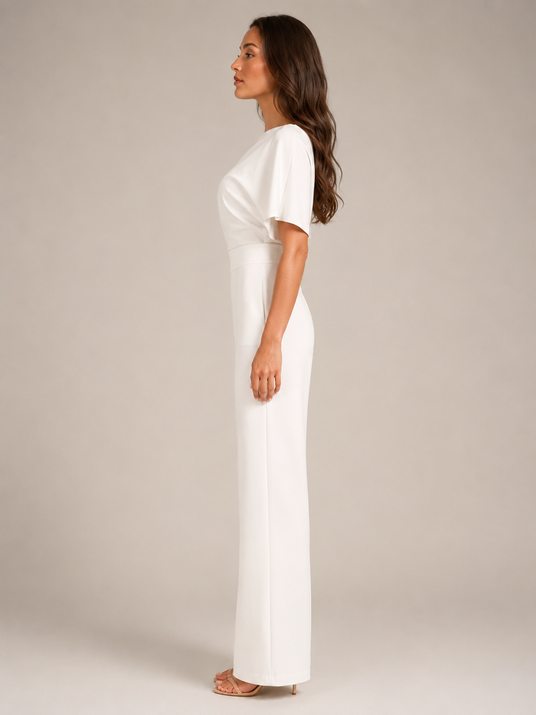 Giorenna - Dames One-shoulder Jumpsuit Met Wijde Pijpen