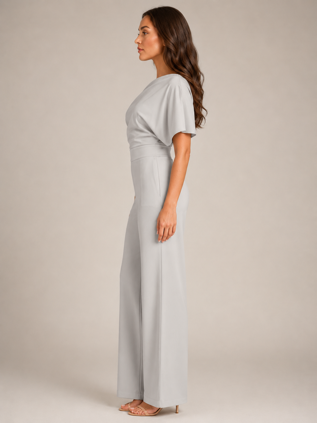 Giorenna - Dames One-shoulder Jumpsuit Met Wijde Pijpen