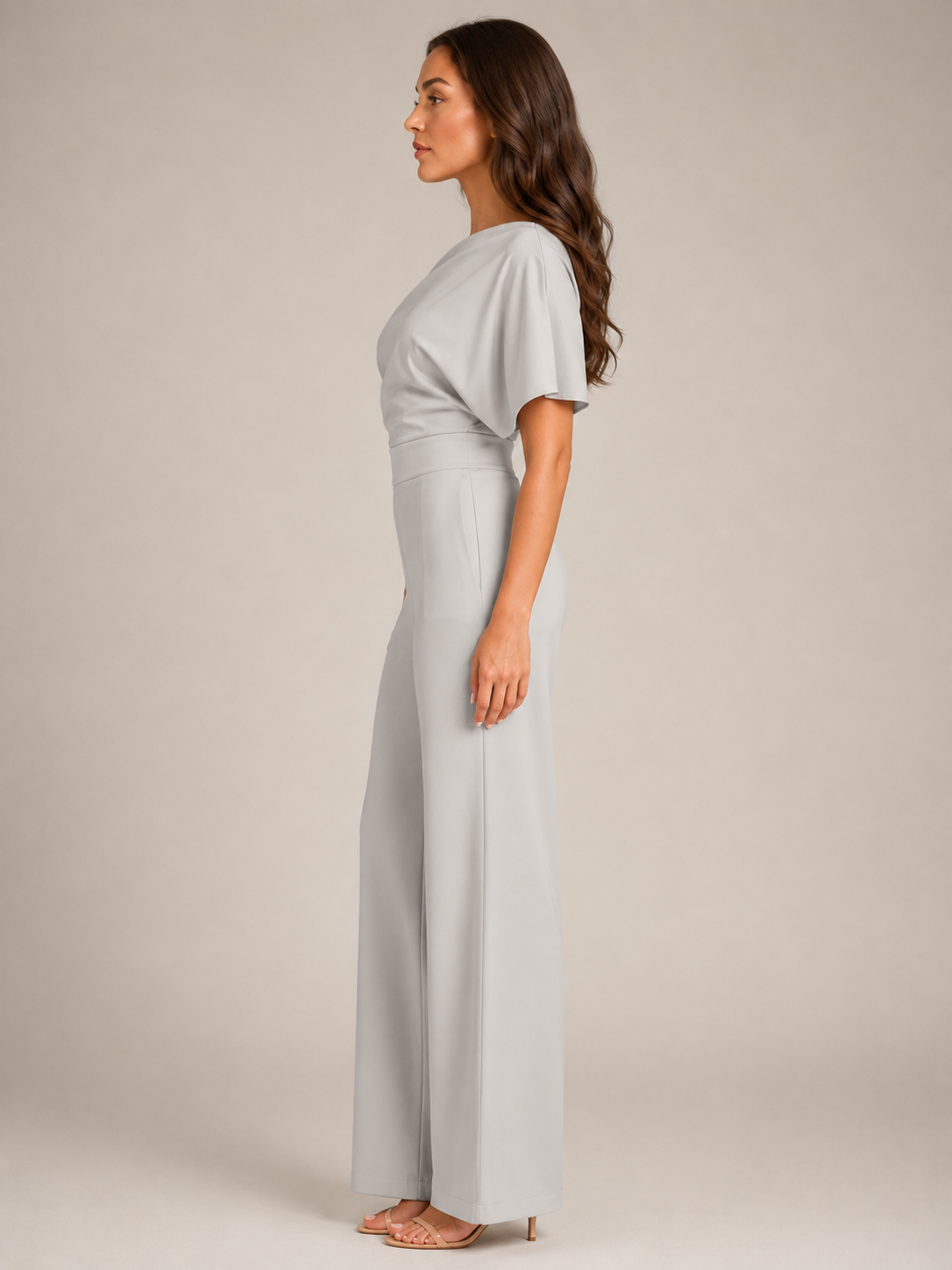 Giorenna - Dames One-shoulder Jumpsuit Met Wijde Pijpen