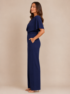Giorenna - Dames One-shoulder Jumpsuit Met Wijde Pijpen