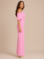 Giorenna - Dames One-shoulder Jumpsuit Met Wijde Pijpen