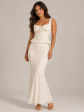 Selene - Dames Tweedelige Set Met Kanten Top En Maxi-rok
