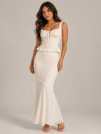 Selene - Dames Tweedelige Set Met Kanten Top En Maxi-rok