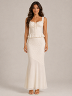 Selene - Dames Tweedelige Set Met Kanten Top En Maxi-rok