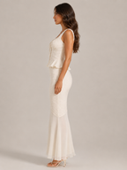 Selene - Dames Tweedelige Set Met Kanten Top En Maxi-rok