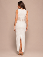 Sarina - Witte Maxi-jurk Met V-hals En Geborduurde Details
