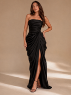 Sienna - Strapless Maxi-jurk Met Drapering En Split