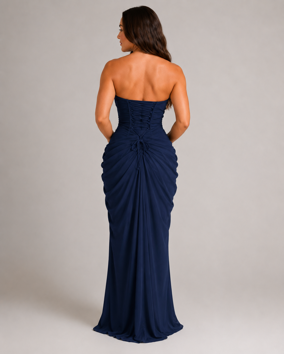 Sienna - Strapless Maxi-jurk Met Drapering En Split
