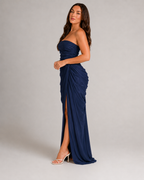 Sienna - Strapless Maxi-jurk Met Drapering En Split