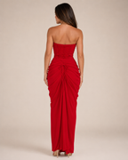 Sienna - Strapless Maxi-jurk Met Drapering En Split