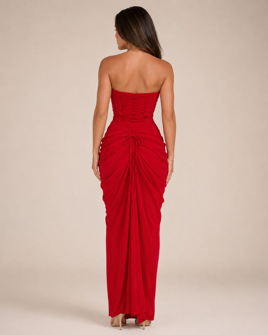 Sienna - Strapless Maxi-jurk Met Drapering En Split