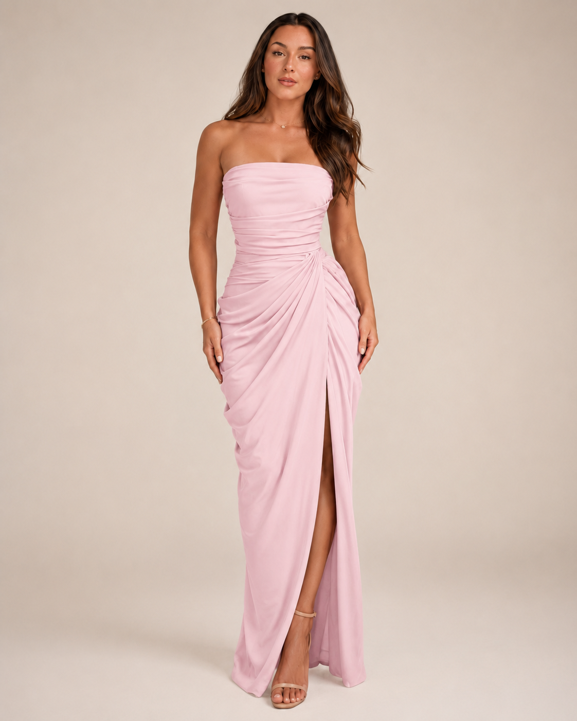 Sienna - Strapless Maxi-jurk Met Drapering En Split