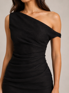 Sabella - One-shoulder Mini-jurk Met Plooien