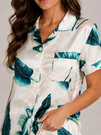 Solina - Dames Pyjamaset Met Satijnlook En Print