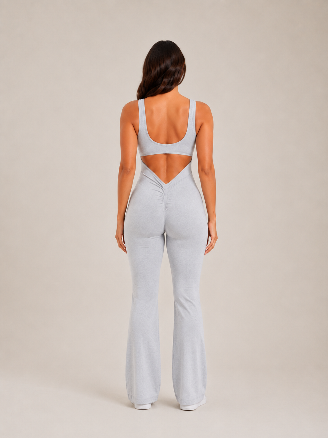 Sidonie - Dames Jumpsuit Met Open Rug En Flared Pijpen