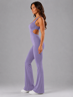 Sidonie - Dames Jumpsuit Met Open Rug En Flared Pijpen