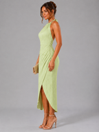 Sevanna - Halter Maxi-jurk Met Open Rug En Split