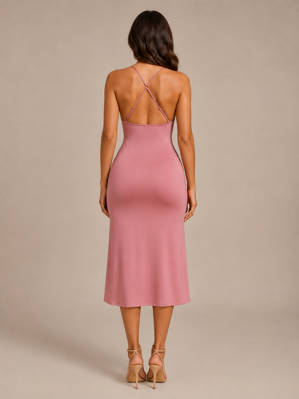 Seraphine - Maxi-jurk Met Diepe V-hals En Hoge Split