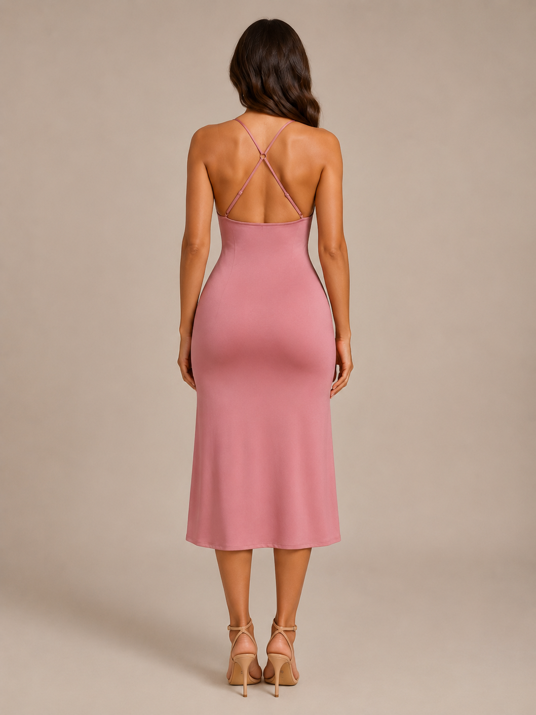 Seraphine - Maxi-jurk Met Diepe V-hals En Hoge Split