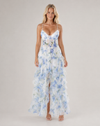 Lucienne - Witte Bloemen Maxi-jurk