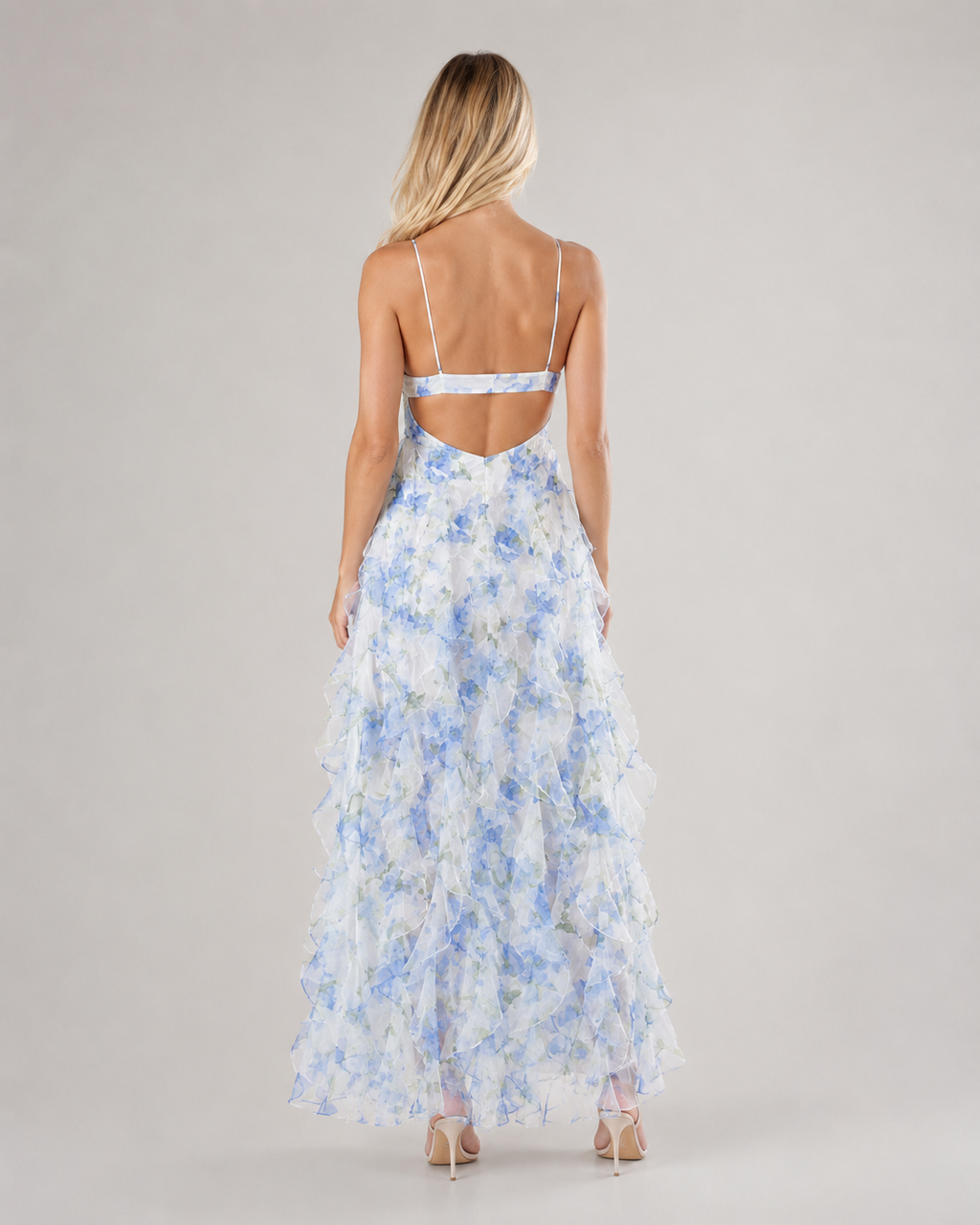 Lucienne - Witte Bloemen Maxi-jurk
