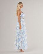 Lucienne - Witte Bloemen Maxi-jurk