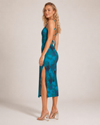 Lotte - Groene Maxi-jurk met Vloeiende Snit en Rugvetersluiting