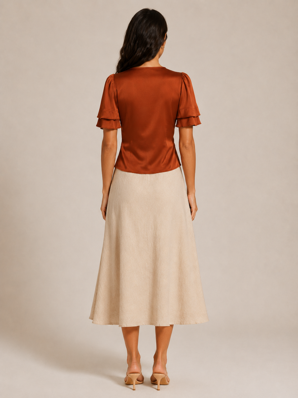 Pien - Dames slim fit top met kant en korte mouwen