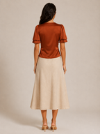 Pien - Dames slim fit top met kant en korte mouwen