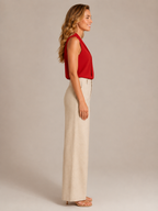 Saméline - Dames Blouse Met V-hals En Losse Pasvorm