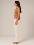 Sanelle - Dames Top Met Watervalhals En Fluweellook