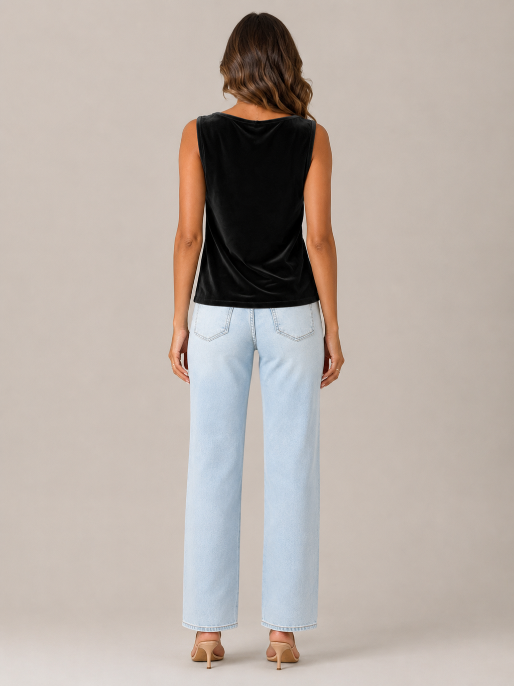 Sanelle - Dames Top Met Watervalhals En Fluweellook