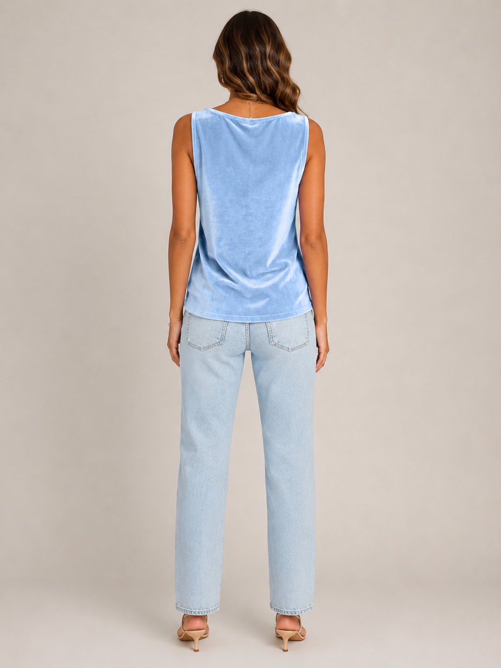 Sanelle - Dames Top Met Watervalhals En Fluweellook