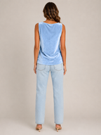 Sanelle - Dames Top Met Watervalhals En Fluweellook