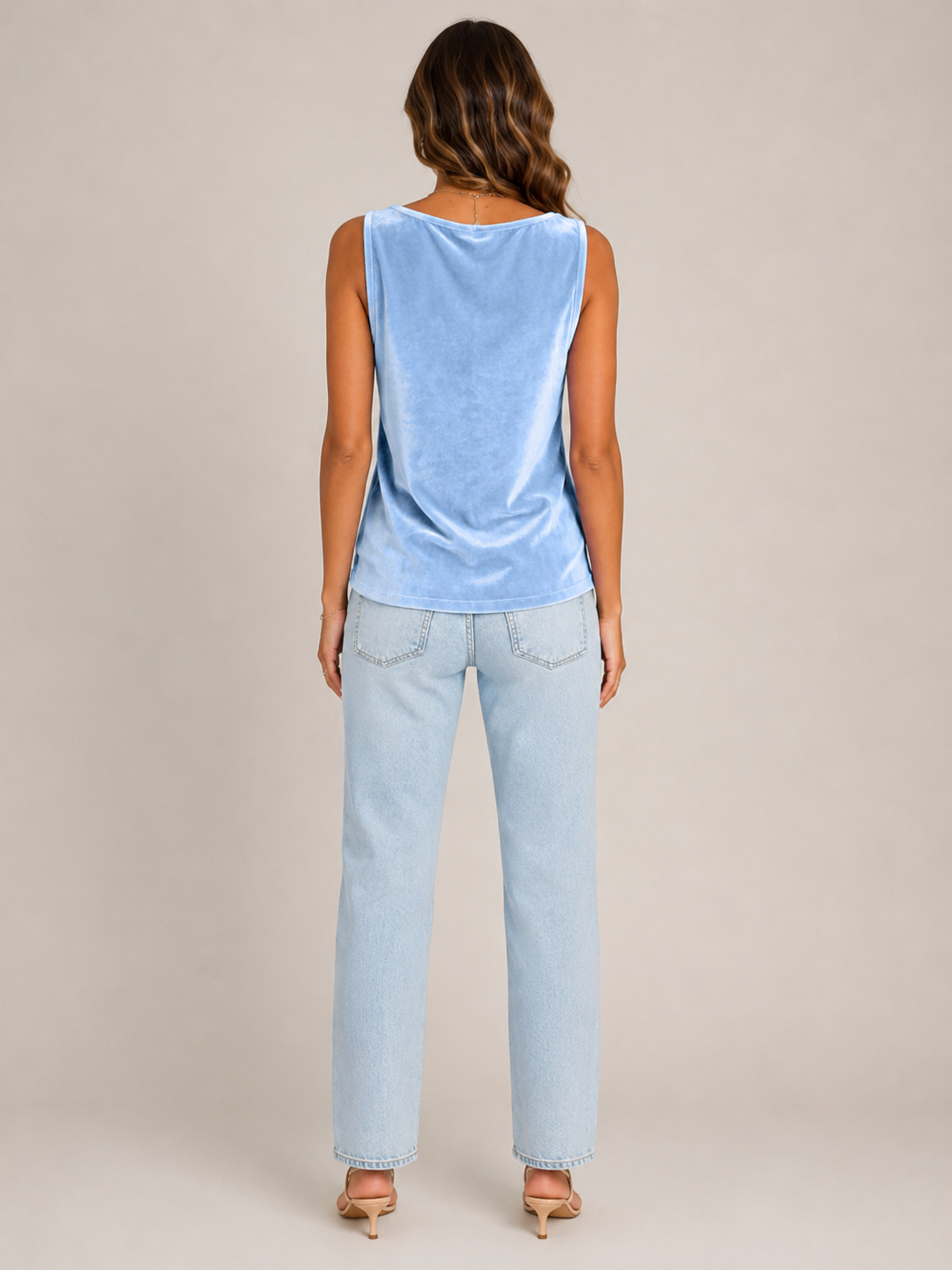 Sanelle - Dames Top Met Watervalhals En Fluweellook