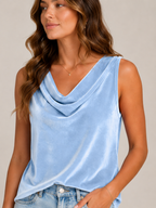 Sanelle - Dames Top Met Watervalhals En Fluweellook
