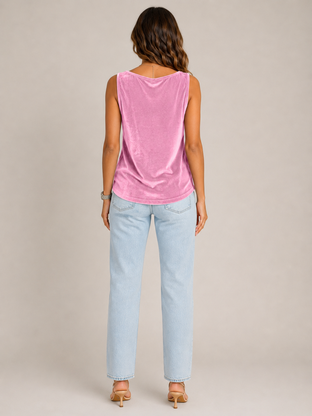 Sanelle - Dames Top Met Watervalhals En Fluweellook
