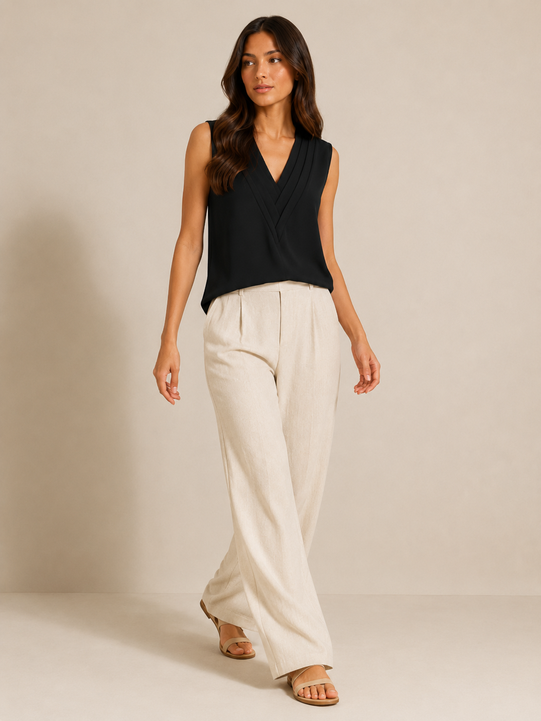 Savienne - Dames Blouse Met V-hals En Plooidetail