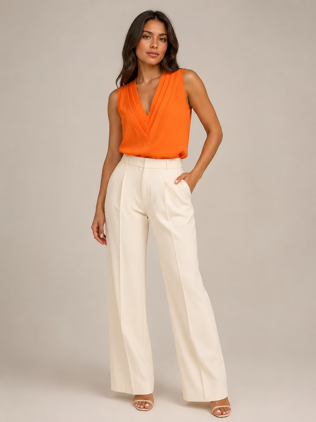Savienne - Dames Blouse Met V-hals En Plooidetail
